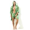 Unisex Lightweight Long-Sleeve Tie-Up Bathrobe - Solid Color Plus Size for Men & Women.