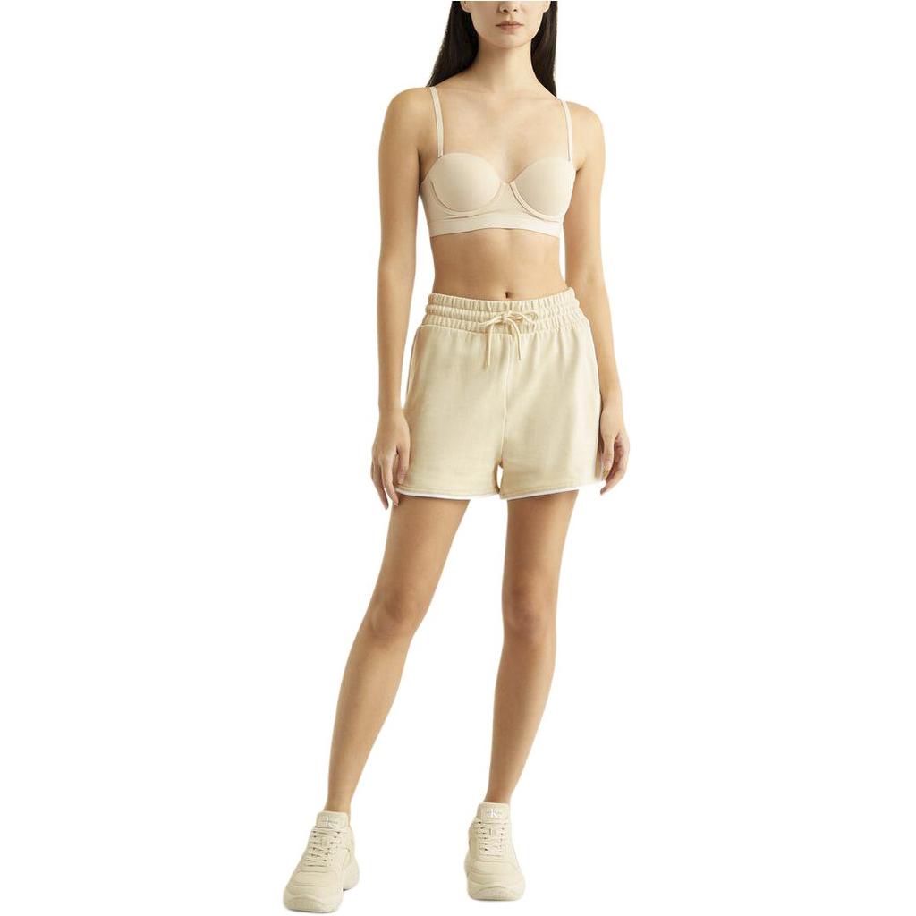 Calvin Klein Jeans SS24 Solid Trim Lace-Up Casual Shorts Women Shorts Almond J222935-TCY