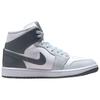 Air Jordan 1 Mid White Smoke Grey Women Sneakers Pure-Platinum BQ6472-113