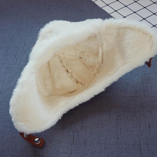 Chapéu para Bebê Menino 0-2 Anos Forro de Pelúcia Aba de Orelha Outono Inverno Infantil Grosso Quente Boné de Pelúcia com Pompom para Uso Diário