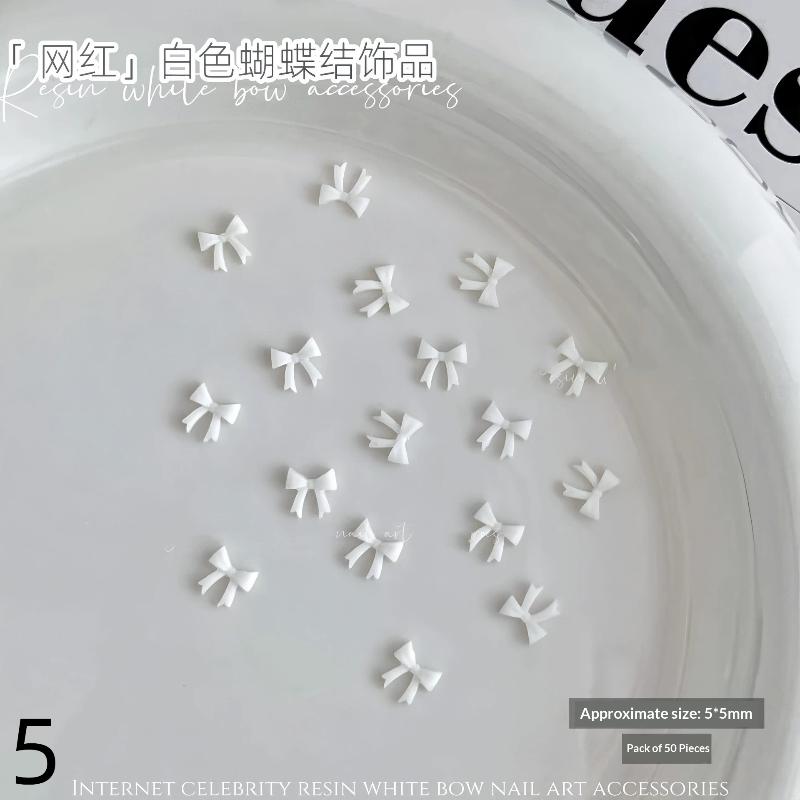 Nail Art 3D Bowknot Decor Set 50PCS for Creative DIY Manicure Beauty Projects