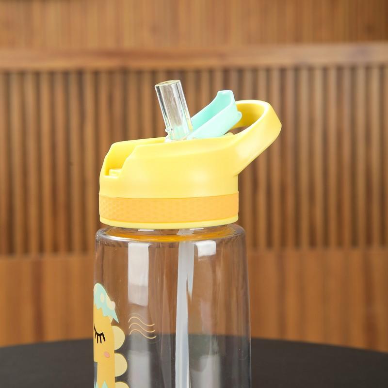 Online Celebrity Water Cup Cartoon Children's Straw Cups Carry Portable Summer Students Outdoor Space Cups for Men and Women Plastic Cups.
