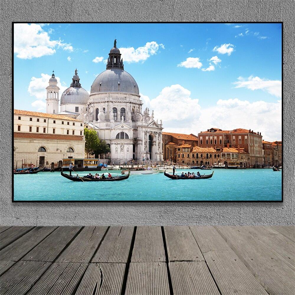 Famous Venice Italy Canvas Painting Wall Art Sunset Natural Scenery Pictures Posters and Prints for Living Room Home Decoration
