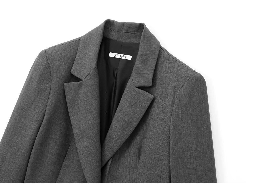 Autumn 2024 Women's European & American Style Slim Fit Padded Shoulder Suit Jacket