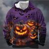 Halloween Theme Men's Long Sleeve Hoodie Funny 3D Printed pumpkin head Men Hoodie Sweatshirt Oversized Men's Clothing