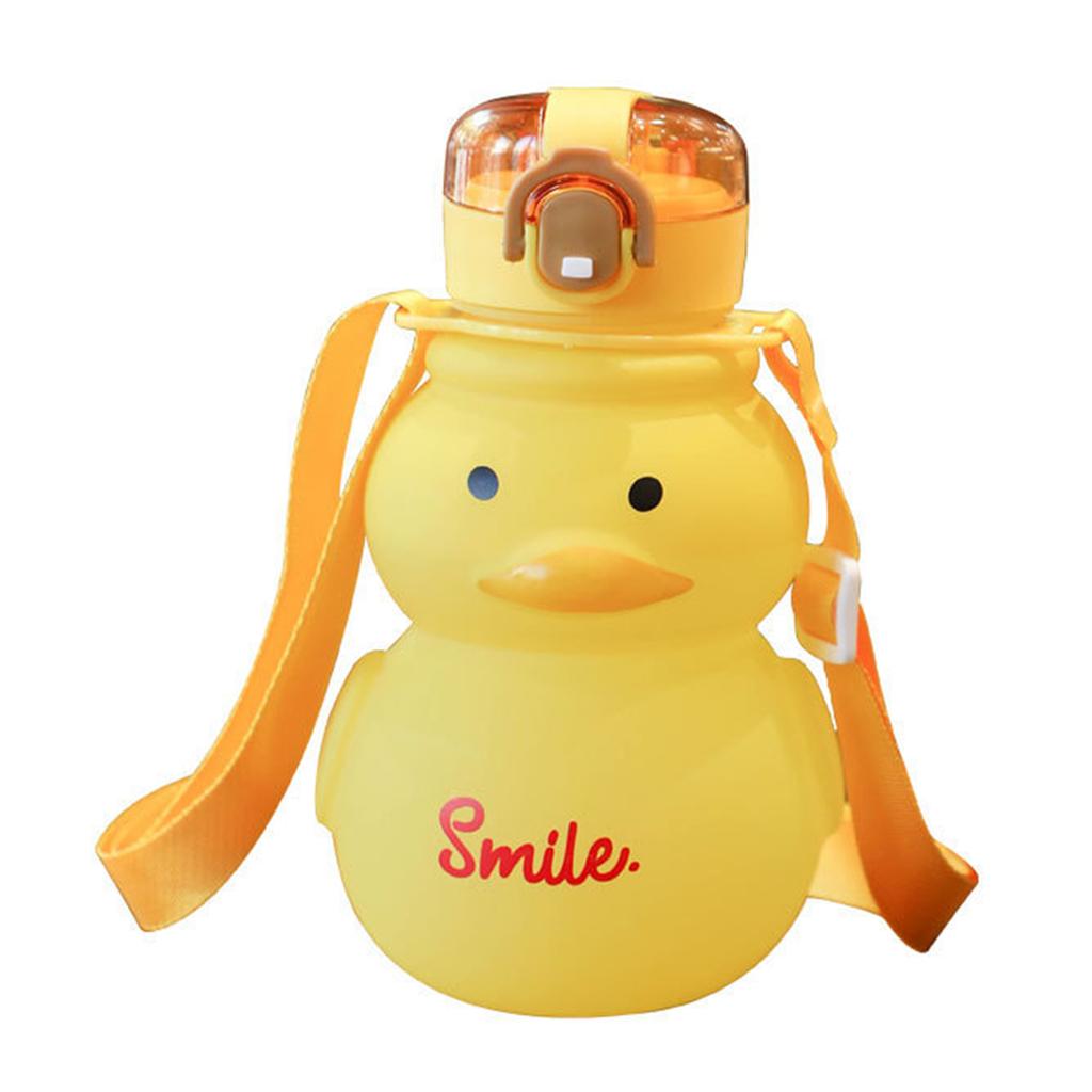 650ml Leak-proof Straw Drinking Cups with Adjustable Strap Cute Duck Mugs Large Capacity Holiday Gifts for Outdoor Sports