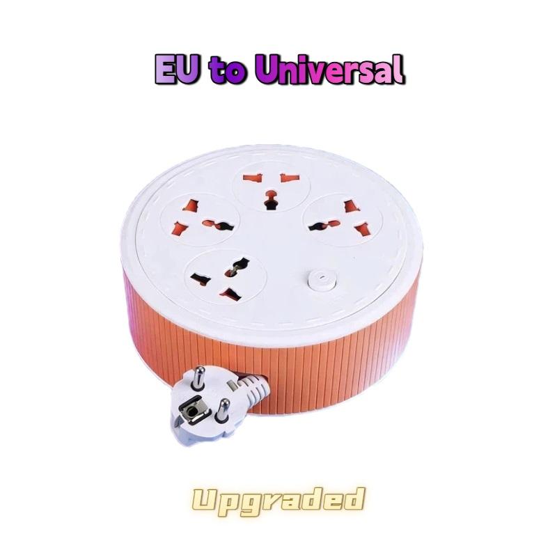 Universal Socket Power Strip – Portable Extension Cord with 2-Meter Cable, EU Plug