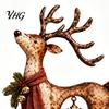 Farmhouse Christmas Home Decorations Rustic Reindeer Figurine, Resin Statue with Hanging Snowflake, Red Collectible Gifts for Friends Scarf And Bell,