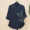 Dimanaf 2025 Autumn Pattern Printing T-shirt Black Women Short Sleeve Loose Tops Tees