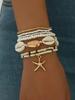 7Pcs/Set Summer Starfish Bracelet Set For Women Shell Rice Beads Elastic Chain Bangle Girls Bohemia Beach Jewelry Accessories