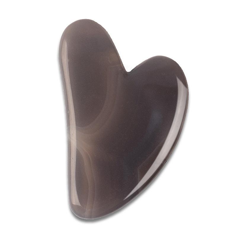 Outil de Massage Facial Gua Sha en Quartz Rose en Forme de Cœur