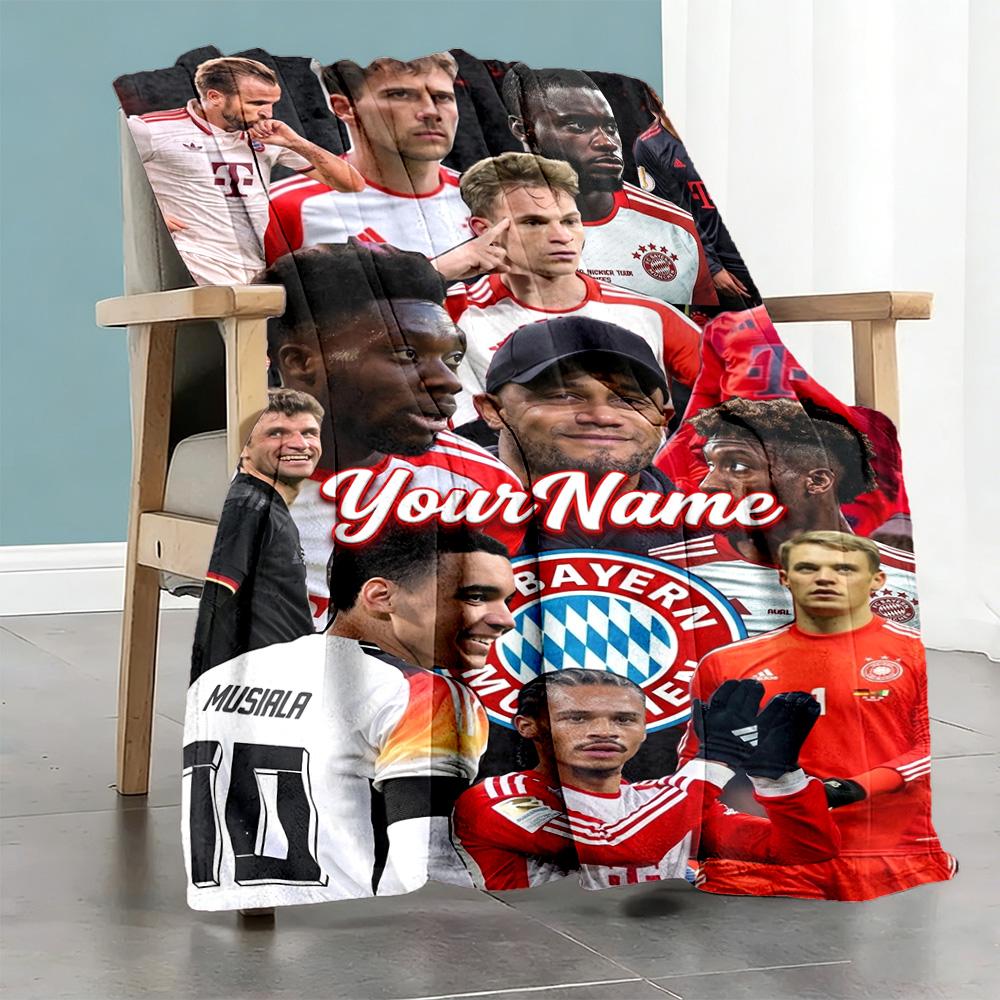 Bayern Munich Customize Your Name Blanket Lightweight Customizable Blanket Durable Comfort Versatile for Office Chair Chair Home Decor Seaside