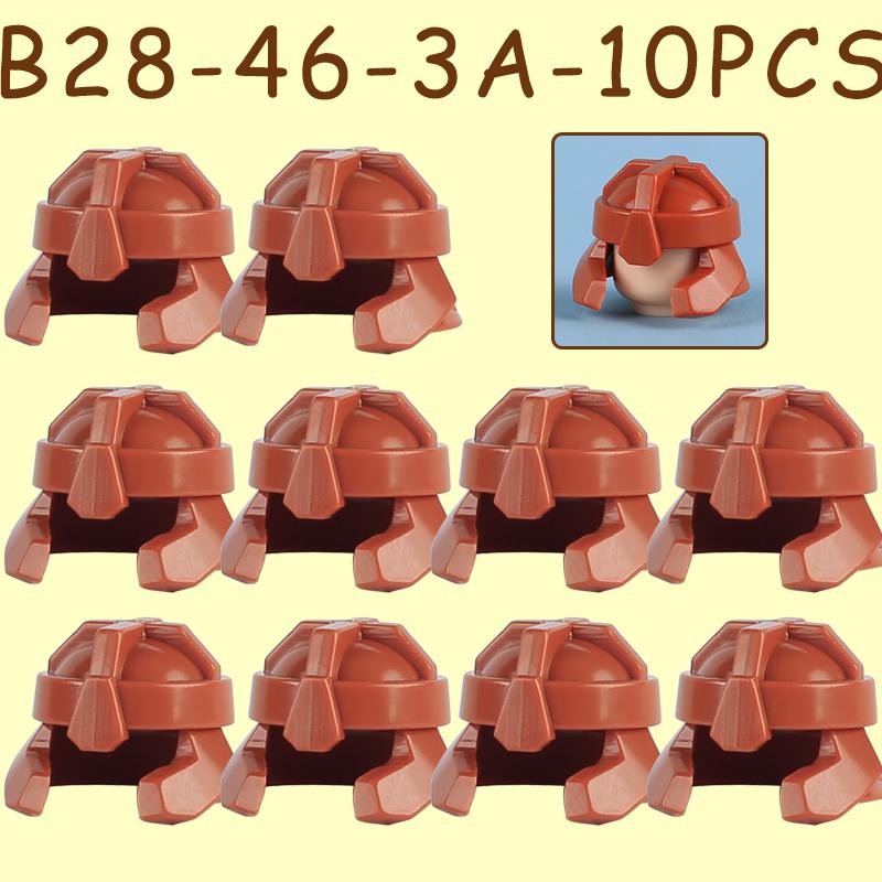 MOC Medieval Military Castle Soldier Figures Helmets Series Building Blocks Knights Accessories Warrior Hat  Bricks Toys Gifts