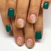 Festive Glittering Snowflake Stick On Nails Christmas Press On Nails Square Short Nail Art For Holiday Parties