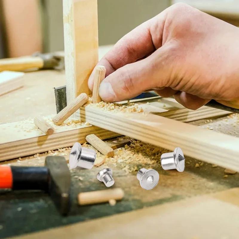 24-8PCS Wood Pin Locator Woodworking Panel Furniture Tenon Positioning DIY Center Punching Tools Set For Wooden Cabinet Closet