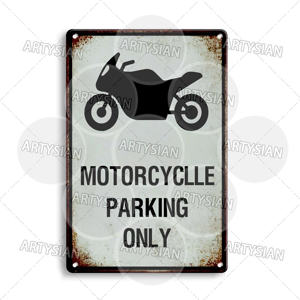 Vintage Parking Metal Sign Bicycle Disabled Motor cycle Parking Retro Metal Plaque Do not Attach Bikes To The Fence