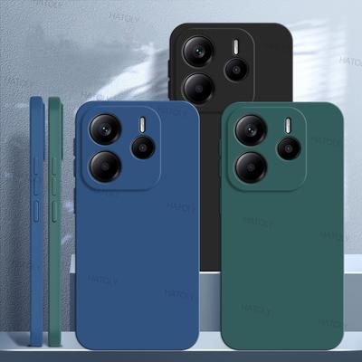 Para Capa Xiaomi Redmi Note 14 Xiaomi Redmi Note 14 5G Global Capa à Prova de Choque TPU Silicone Líquido Capa Traseira do Telefone Redmi Note 14