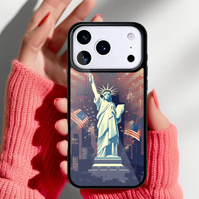 

Американский флаг Статуя Свободы мягкий чехол для телефона для iPhone 17 16 15 14 13 Pro Max Задняя крышка для 12 11 Pro Coque iPhone 13 Pro