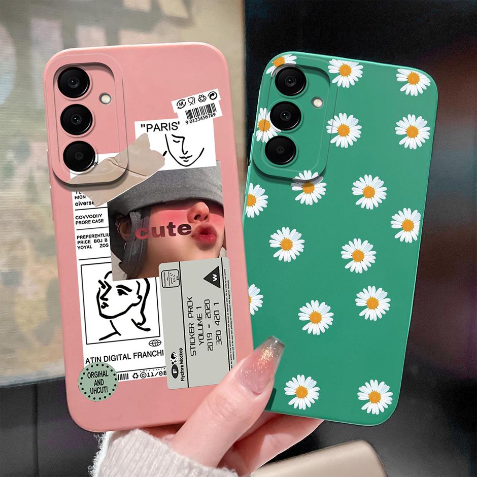 For Samsung Galaxy A25 A26 A36 A56 5G Case Cute Flowers Silicone Soft Protective Cover For SamsungA25 A26 A36 A56 Fundas Coque