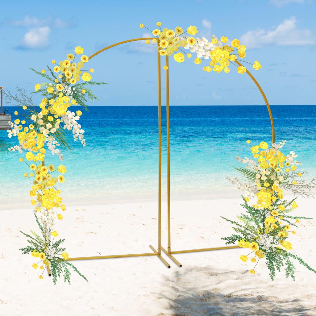 1.8*0.9m Metal Arch Backdrop Stand Set of 2 Wedding Arch Stand Backdrop Arched Frame for Wedding Ceremony Birthday Party