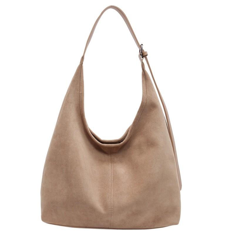 

Retro Large Capacity Suede Bag Women 2026 New Style Fashionable Shoulder Commuter Bucket one size хаки