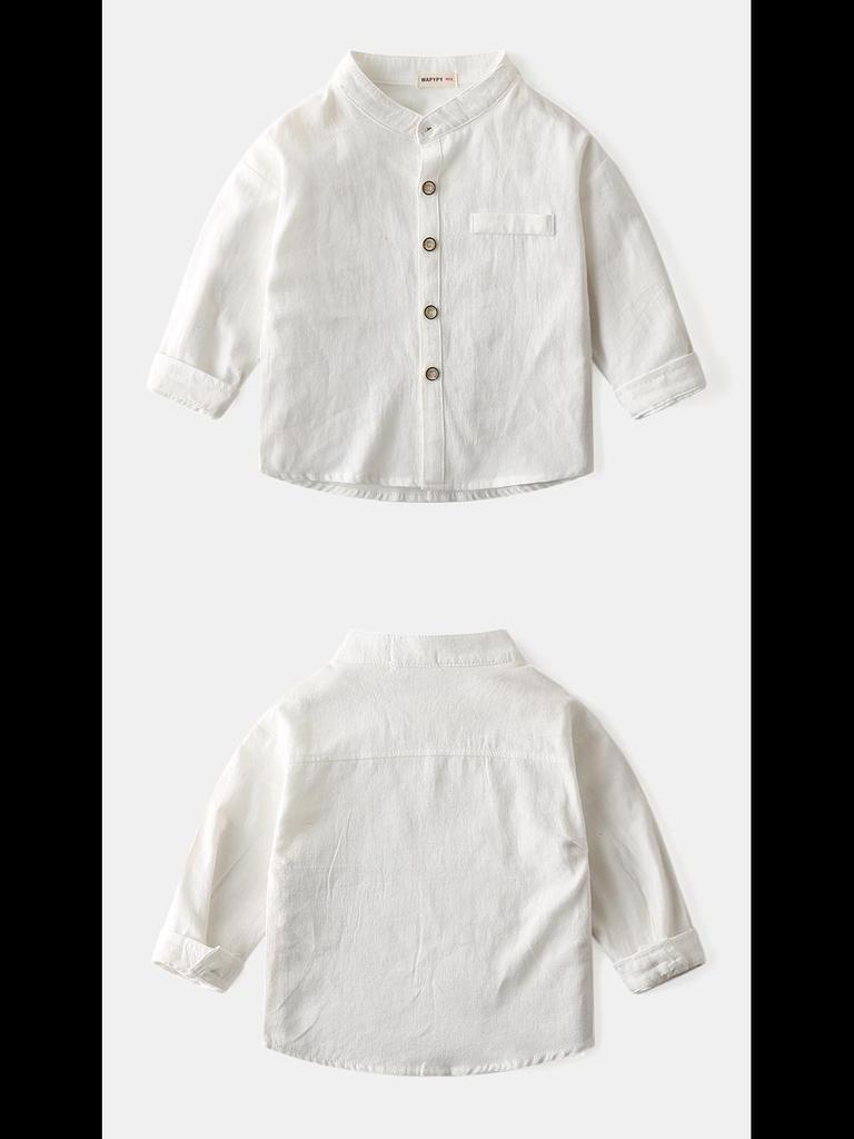 Jarní chlapecké tričko s dlouhým rukávem a stojáčkem, jednobarevné, 2024: Trendy dětský top