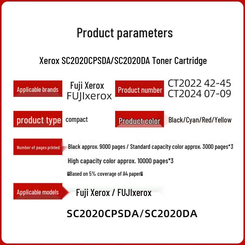 Fuji Xerox SC2020 Original Standard Capacity Toner Cartridge 4-Color Set