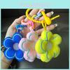 Colorful Flower Rubber Keychain Plush Toy Ins Style Trendy Key Holder Bag Charm