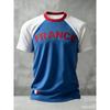 Koszulka Piłkarska Vintage Francja Dziedzictwo Nadruk Złoty Logo Koguta Trójkolorowy Rękaw Krótki Rękaw Męska 2026 Koszulka Kibica