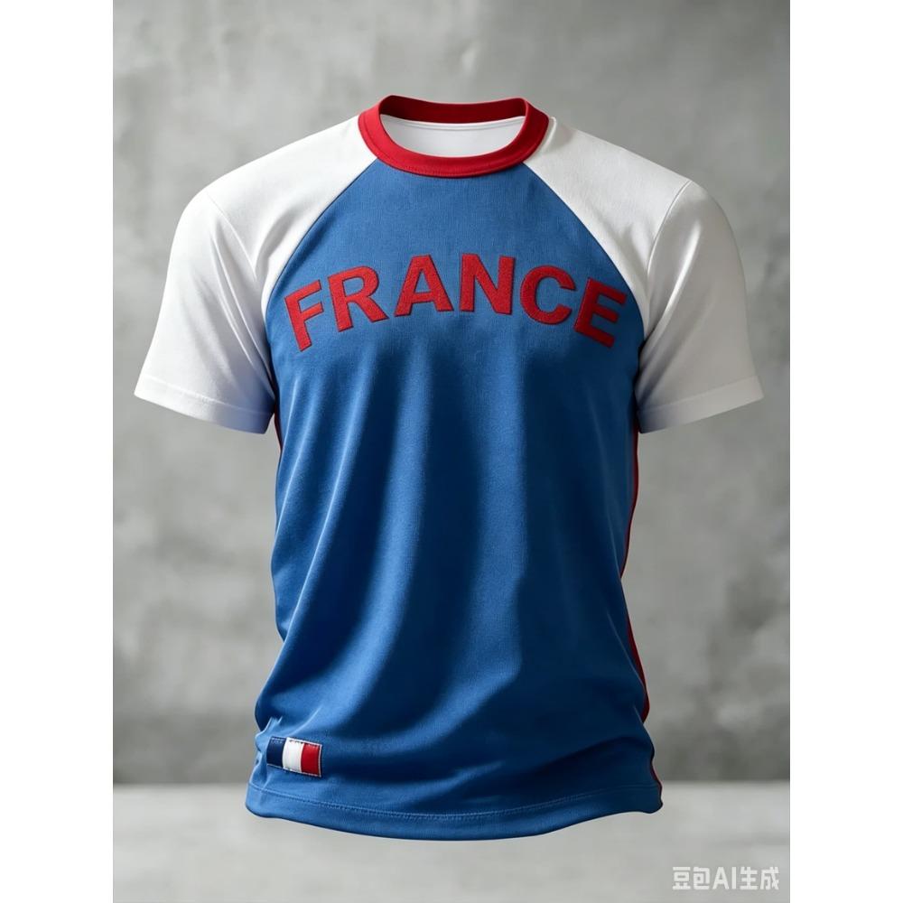 Koszulka Piłkarska Vintage Francja Dziedzictwo Nadruk Złoty Logo Koguta Trójkolorowy Rękaw Krótki Rękaw Męska 2026 Koszulka Kibica