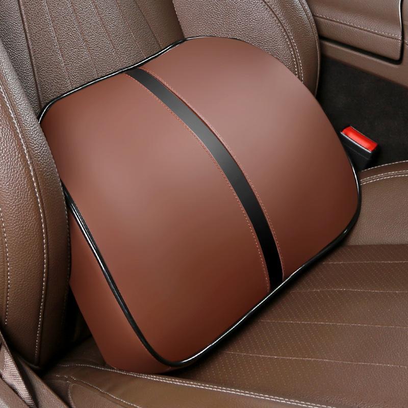 For car headrest lumbar support space memory foam leather car neck pillow lumbar support four seasons universal