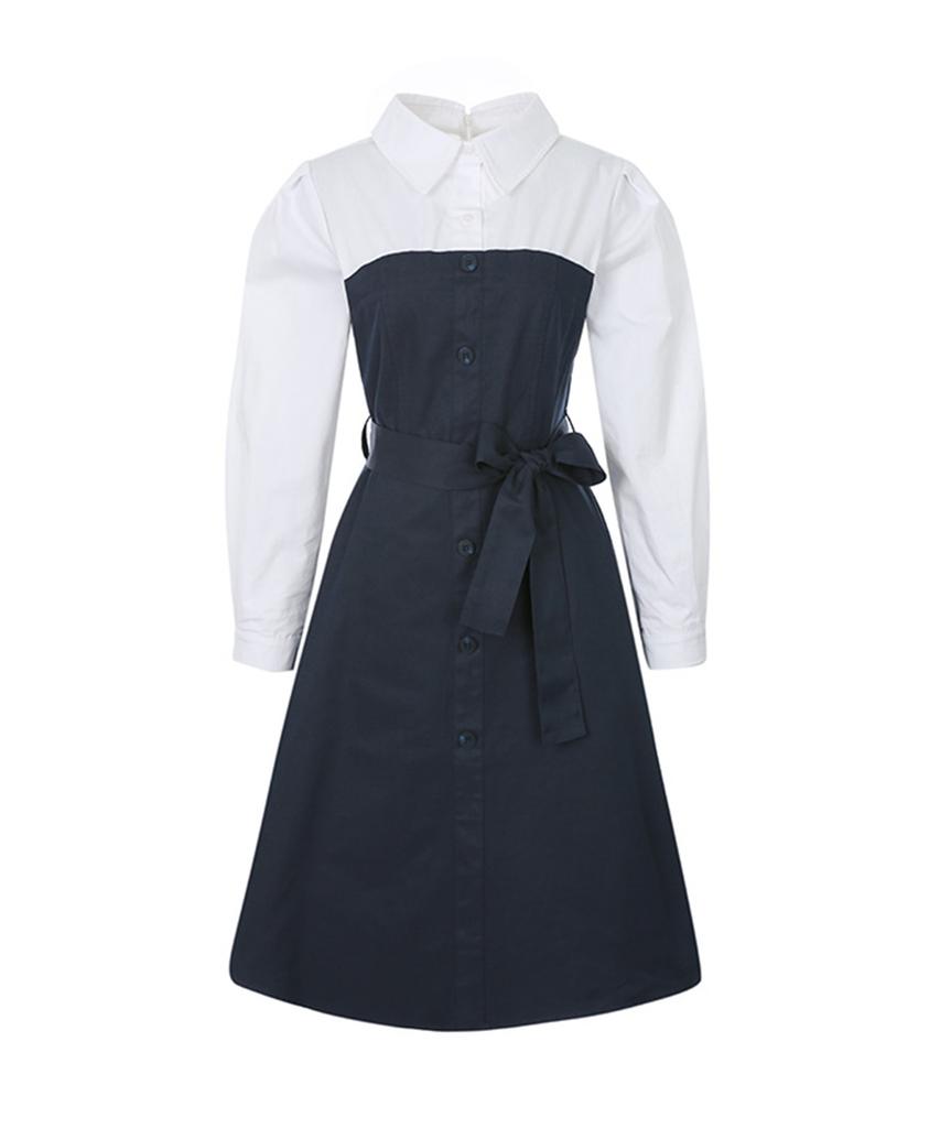 SOUP Color Mixed Belted Dress (Sa9Opf1)