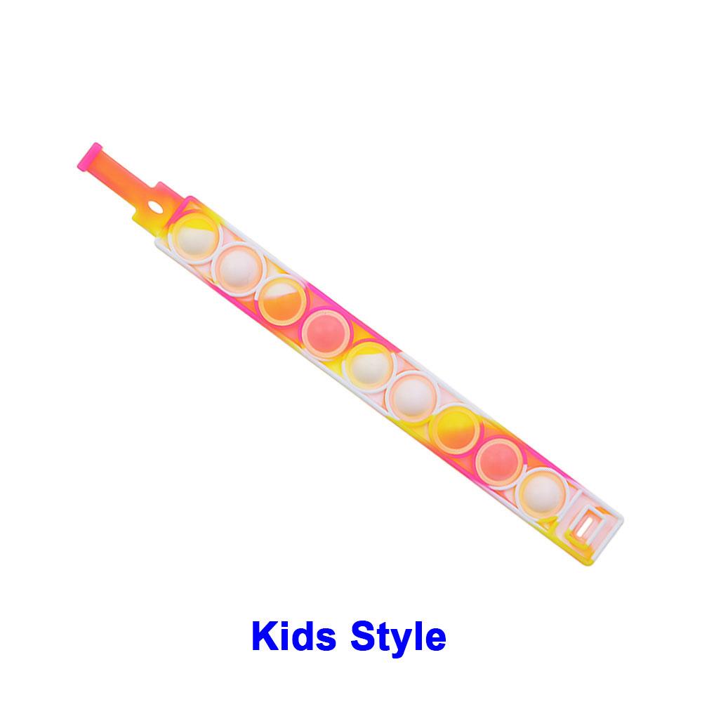 Mondo Silicone 1pz Stili Corti Pops Bolle Braccialetto Decompressione Giocattolo Sollievo Stress Colorato Braccialetto Silicone Adulti Bambini Giocattoli