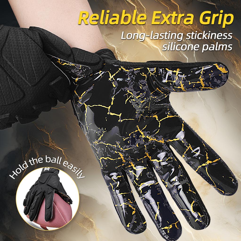 Guanti da Football Padded WVVOU, Guanti da Ricevitore Padded Aderenti, Guanti da Lineman per Football