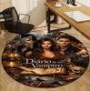 The Vampire Diaries Pattern Round Rug, Indoor/Outdoor Mat, for Picnic, Gameroom, Bedroom, Office, Living Room, Home Decor Carpet, Birthday Gift