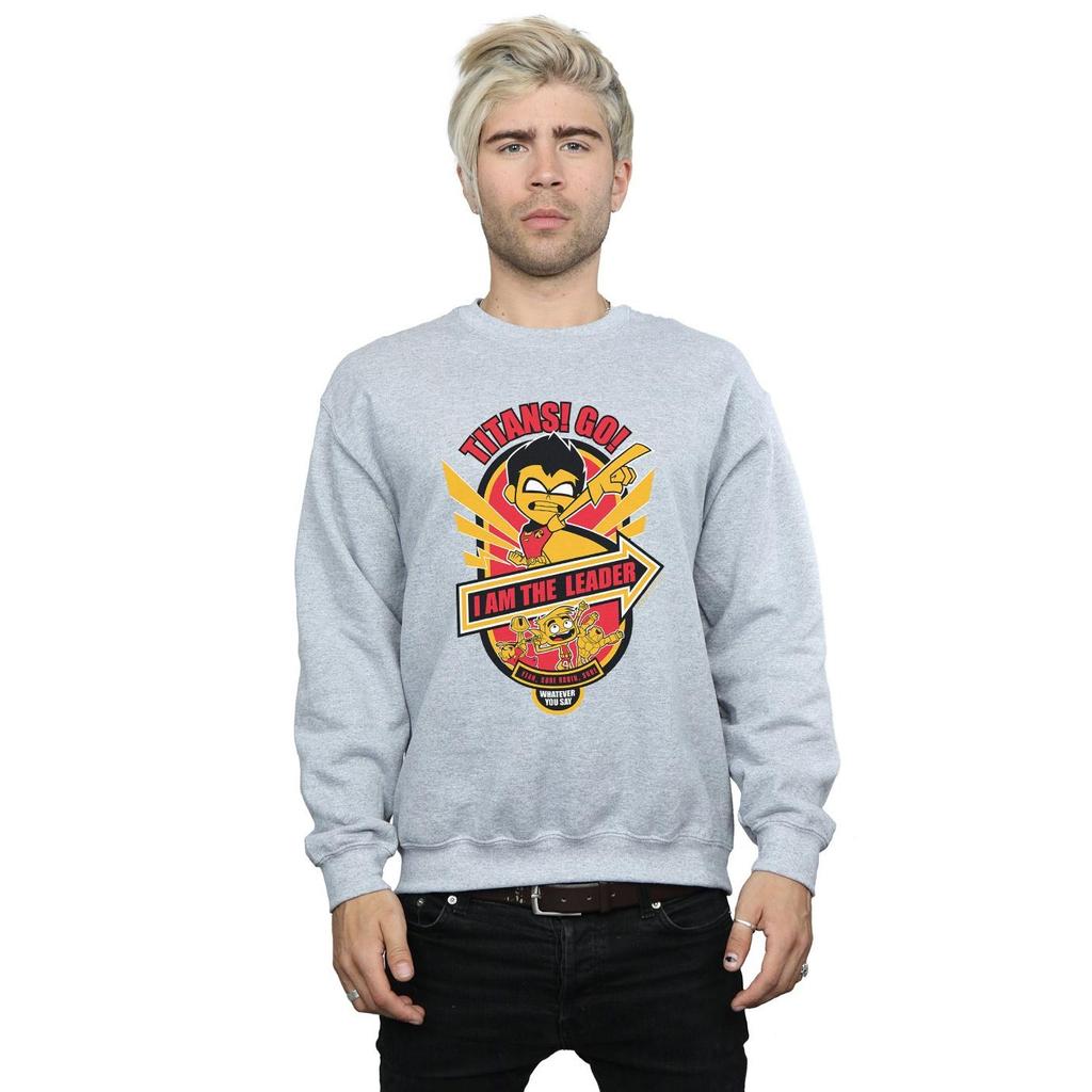 DC Comics Mens Teen Titans Go I Am The Leader Sweatshirt