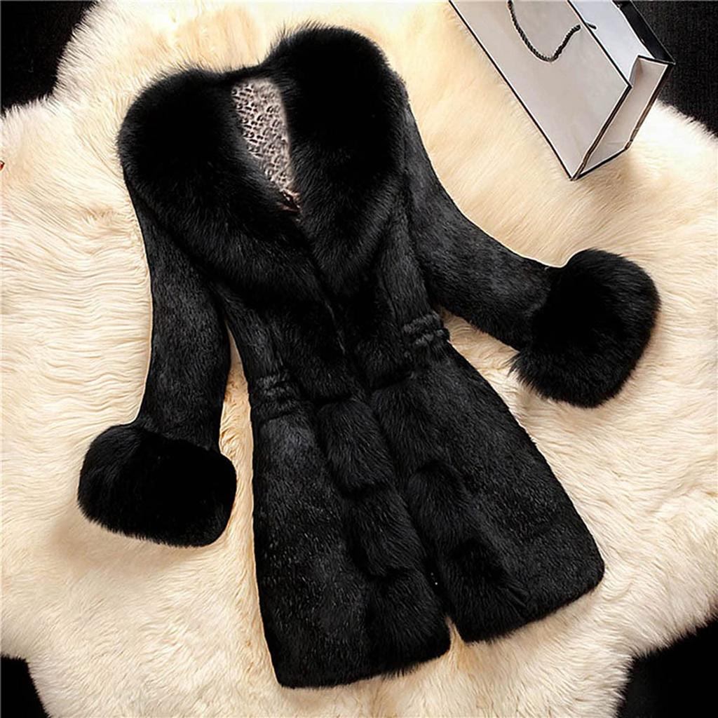 Women Plus Size Winter Lady Fauxr Coat Female Outwear Slim Jacket