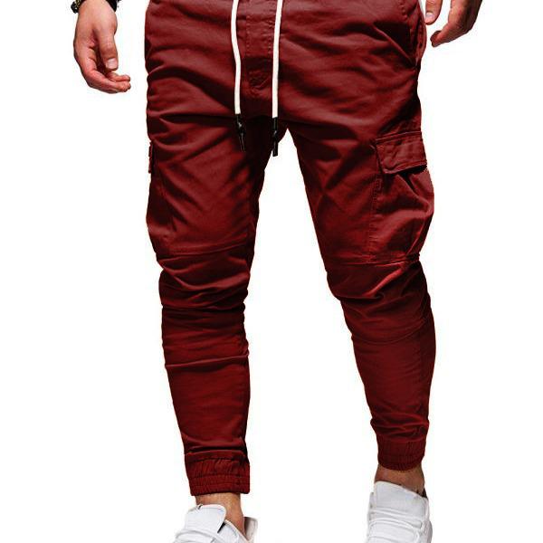Autumn & Winter 3D Pocket Skinny Joggers with Elastic Drawstring