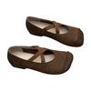 Genuine Leather Women's Shoes Flat Cross-strap Mary Jane Soft Leather Single Shoes