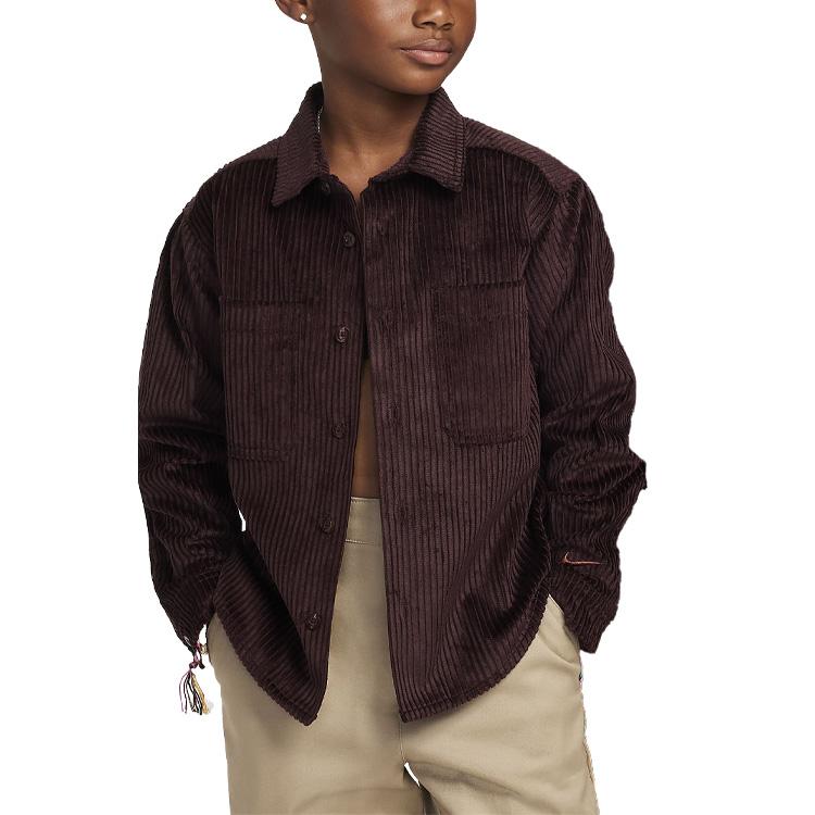 

Nike Детский Свуш Удобная Мягкая Свободная Универсальная Куртка Детские Топы Бордовый Черный FZ5388-652 L