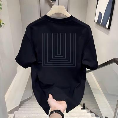 Heavy Trendy Brand Cotton Printed Men'S Short-Sleeved T-Shirt Summer Trend Casual Round Neck T-Shirt