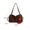 Suede Barrel Shoulder Bag Women Winter New Arrival Large Capacity Versatile Daily Commute Casual Tote Bag Crossbody Pillow Bag