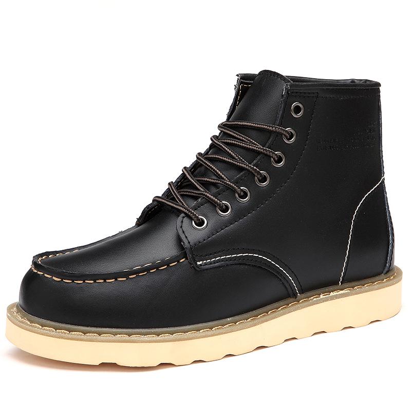 Men's Leather Martin Boots: Trendy High-Top British Style, Casual, Genuine Work Shoes for Couples