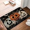 Halloween Welcome Mat Flannel Material Color Pumpkin and Spider Web Suitable for Door Living Room Bedroom Corridor Home Decor