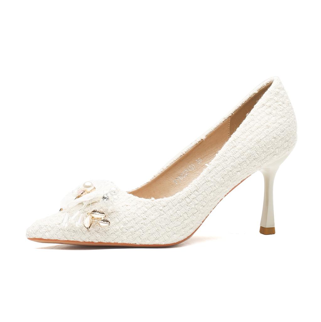 B Mode sexy Hochzeitskleid vielseitige Damen Einzelschuhe hohes Temperament neue Damen Stiletto spitze Schuhe