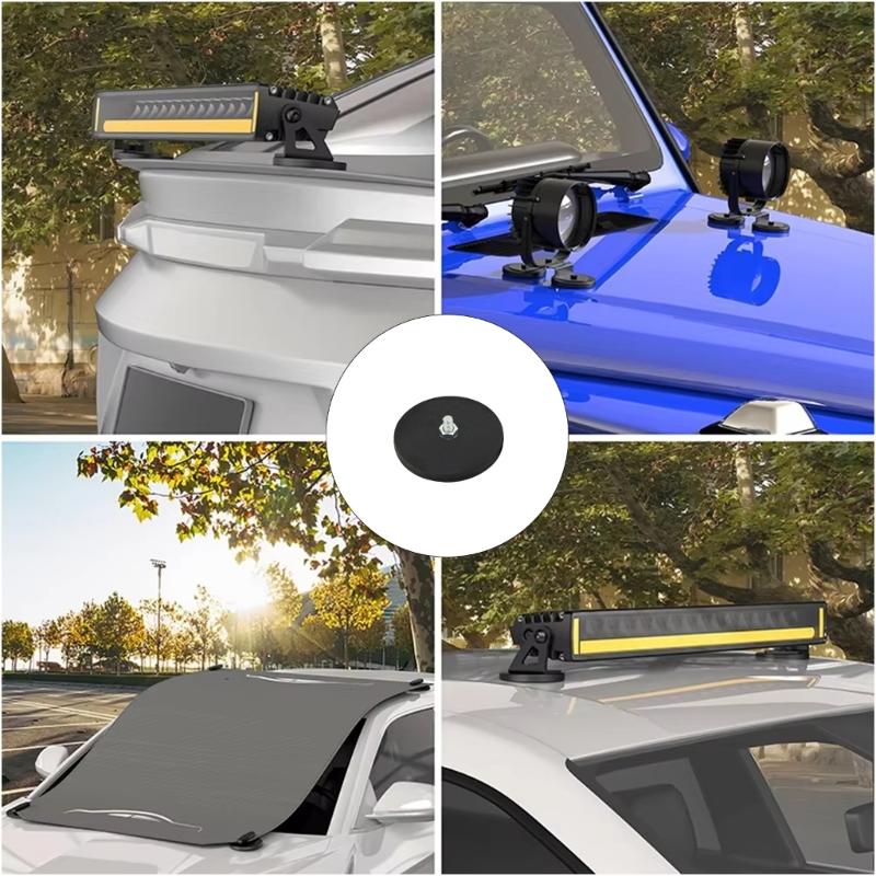 Drill Free Magnetic Mounting System 66mm/88mm Diameter Heavy Duty Base Adjustable Light Bracket for Offroad Lighting