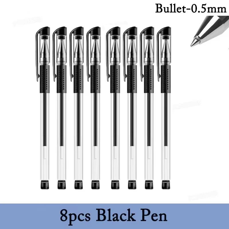 Black Blue Red Ink Color 0.5mm Bullet-shaped Ballpoint Pen Pen Writing Tool Gel Pen Set School Supplies School Office Stationery