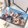 Cute Dog Portrait Doormat Floor Mat Puppy Paw Print Pet Lovers Entrance Mat Decor 40x60cm for Home Entryway Gift