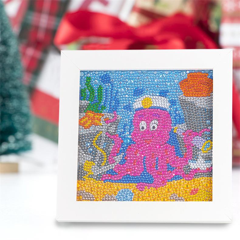 Kids Full Drill 5D Diamond Painting Kit, Cartoon Animal Handmade Diy Diamond Paste Decor Art