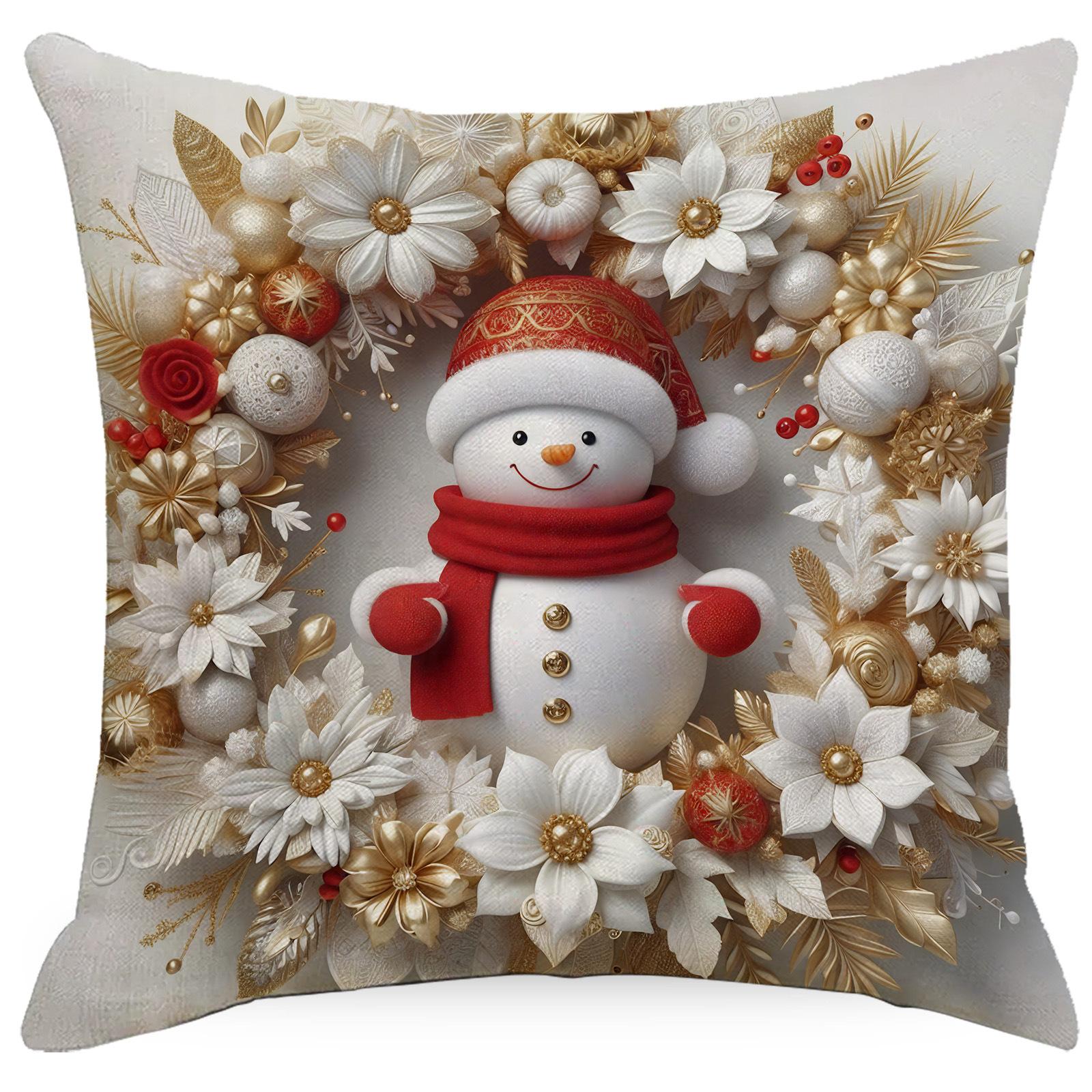 

2pcs Christmas Cushion Cover Light Luxury Imitation Three-dimensional Christmas Home Sofa Cushion Cover Comfortable Decoration 45x45cm 2pcs